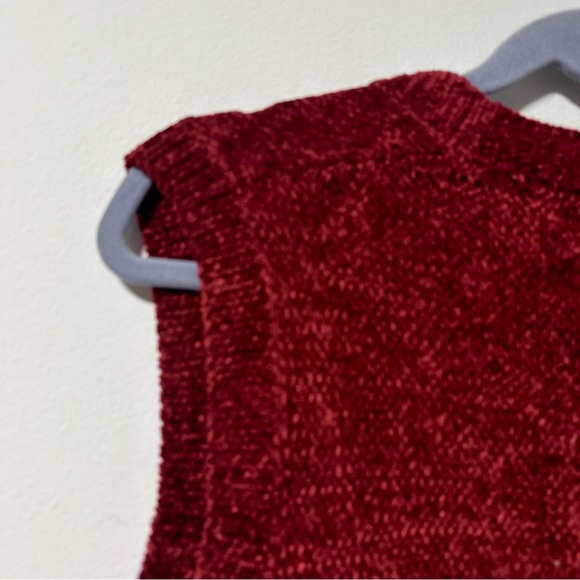 Vintage Crystal Kobe Red Argyle Knit Sweater Vest Women’s Size Medium Academia - Picture 9 of 13